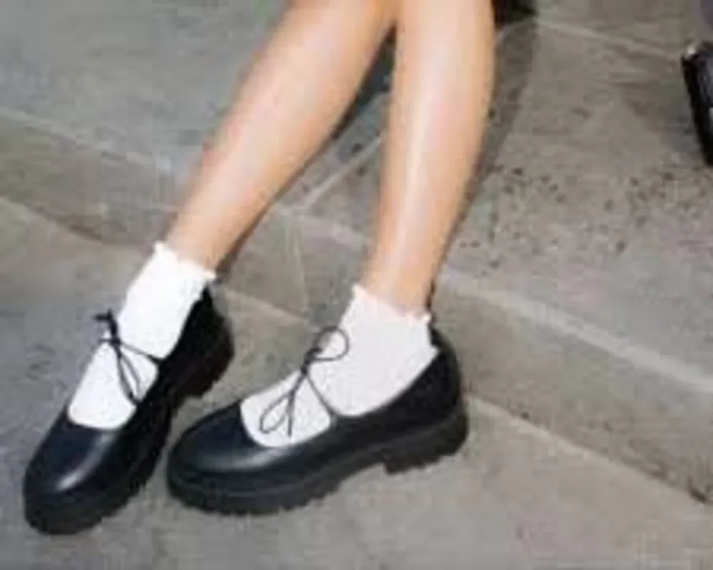 STEVE MADDEN Landon Black Lug Sole Ballet Platform Mary Jane